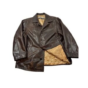 Bod & Christensen Leather Jacket Men XL Brown Couture Quilted Lined Made Canada